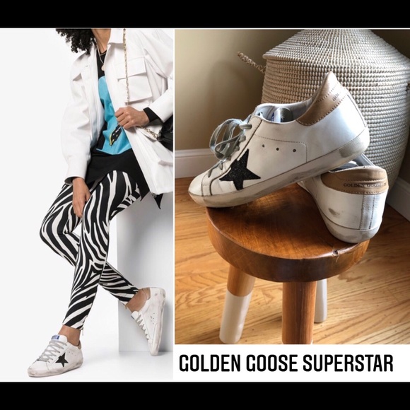 golden goose with black glitter star